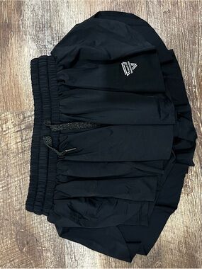 Black Athletic Skort with Layered Ruffle